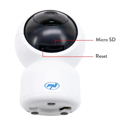 Pachet Camera supraveghere video PNI IP390T 1080P cu PTZ WiFi H264+Card de memorie MicroSD PNI 128GB