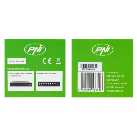Camera supraveghere video PNI IP780 8MP, 4K, IP, 6 LED-uri IR, IP66, alb