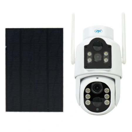 Camera supraveghere video PNI IP792 dual lens 2MP + 2MP, panou solar 3W, acumulator 6000mAh incorpor
