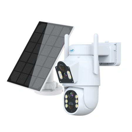 Camera supraveghere video PNI IP792 dual lens 2MP + 2MP, panou solar 3W, acumulator 6000mAh incorpor