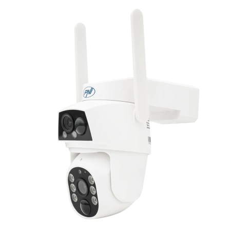 Camera supraveghere video PNI IP794 cu Wi-Fi, PTZ, dual lens 2MP + 2MP, panou solar 5.5W, acumulator