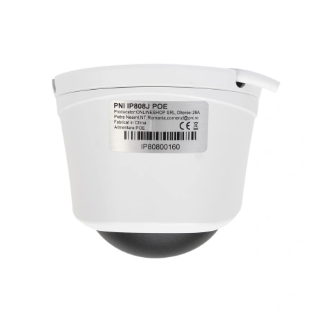 Camera supraveghere video PNI IP808J POE, 8MP, black light, lentila 2.8mm, pentru exterior, alb