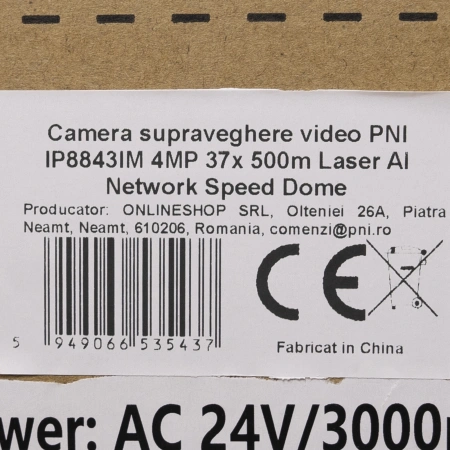 Camera supraveghere video PNI IP8843IM, Speed Dome, PTZ, 4MP, lentila 5.6-208mm, zoom optic 37x, fun