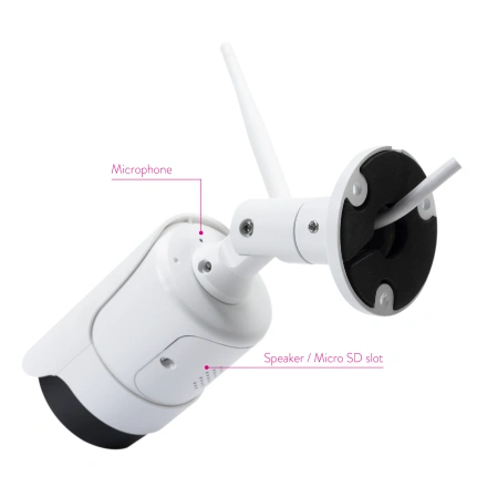 Pachet Camera supraveghere video PNI House IP52 2MP 1080P wireless cu IP + Card de memorie MicroSD P