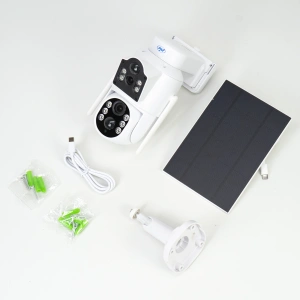 Camera supraveghere video PNI IP792 dual lens 2MP + 2MP, panou solar 3W, acumulator 6000mAh incorpor