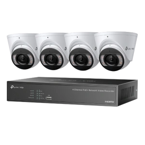 KIT NVR + HDD 2TB POE TP-Link VIGI 4 canale + 4 camere 4MP, Lentila 2.8, IR+WL 30ML Turret, NVR TP-Link VIGI 4 canale, 53W 1004H; 8MP, 1SATA Interface, max 10TB, H.265+; ONVIF,