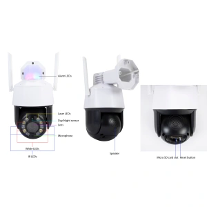 Pachet Camera supraveghere video PNI House IP575 5MP WiFi cu IP + Card de memorie MicroSD PNI 128GB 