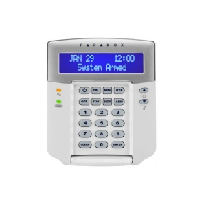 Tastatura Paradox K32LCD+ LCD - 32 zone, pe fir; compatibilitate: SP, MG Stay D; LCD cu etichete programabile; 32 zone pe fir, 2 partitii; actualizare firmware local, utilizând 307USB și InField; 1 zonă de tastatură; zone tip clopoțel setabile independent
