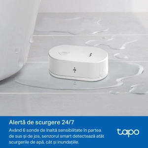 TP-LINK TAPO T300, Senzor smart de scurgeri de apa (necesită Hub Tapo), Wireless: 868, Alimentare: 2 baterii tip AAA (incluse), Dimensiuni: 84.5 × 46.5 × 30 mm. - Img 3