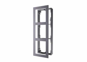 Panou frontal pentru 3 module videointerfon modular Hikvision DS-KD-ACW3; permite conectarea a 3 module de videointerfon modular; mo ntareaplicata; material aluminiu; dimensiuni: 320.8mm x 107mm × 4mm;