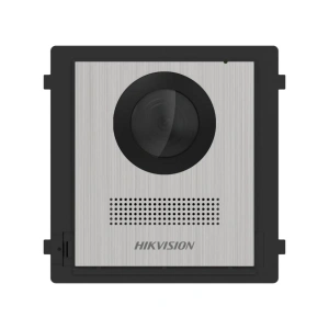 Post videointerfon de exterior pentru blocuri Hikvision DS-KD8003-IME1 (B)NS 2MP HD Camera, Fish eye, IR Supplement, RAM 256 MB,2 lock relays, 4-ch alarm input,Wired network 10/100 Mbps self-adaptive Ethernet, Network interface 1 RJ45, 12 VDC Power Input,