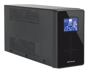UPS Serioux Line Interactive 2000LI, ecran LCD, capacitate 2000VA/1200W, 4 prize Schuko , baterie 12 V / 9.0 Ah × 2, timp mediu de functionare pe baterii 5 min - 50% sarcina, management USB/RJ45, software inclus