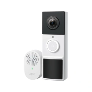 Video Doorbell Camera 1×Tapo D210 + 1×Tapo D100C SPEC: 2K 3MP(2304×1296), 2.4 GHz, 6400mAh rechargeable lithium-ion battery, Chime included FEATURE: Ringtones, Head to Toe View(16:9), Smart Detection and Notifications (Motion, people), Quick Response, Vid