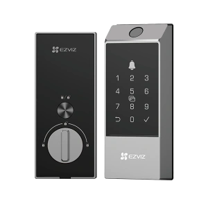 INCUIETOARE INTELIGENTA EZVIZ DL04 PRO, Comunicare: EZVIZ Connect 2.4G Wi-Fi, Putere de lucru: 4 Baterii AA Alkaline, Temp de functionare: 25 °C to 55 °C, Dimensiuni: Panou frontal: 160 × 67 × 25 mm, Panoul din spate: 166 × 70 × 28,5 mm.