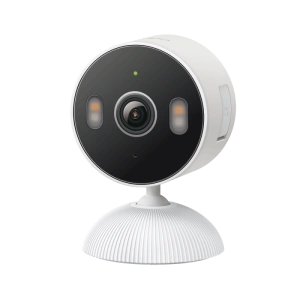 Indoor/Outdoor Home Security Wi-Fi Camera SPEC: 2K (2304x1296), 2.4 GHz FEATURE: Smart Detection and Notifications (motion, people, baby crying), Sound and Light Alarm, Remote Control, Two-Way Audio, Voice Control (Works with Google Assistant, Alexa, and
