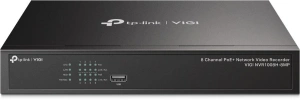 NVR PoE TP-Link VIGI 8 canale 1008H-8MP; 113W, 8 MP,1 SATA Interface, max 10TB(neinclus), H.265+; ONVIF, detecție mișcare, linie, intruziune, persoane, vehicule etc.