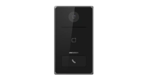 Post de exterior videointerfon IP Hikvision DS-KV6133-ME1; WIFI; 1 x buton de apelare( pentru o singura familie- permite apelarea a mai multor monitoare de interior); camera video 2MP True WDR ( unghi vizualizare: Horizontal: 129° Vertical: 75°), vizualiz