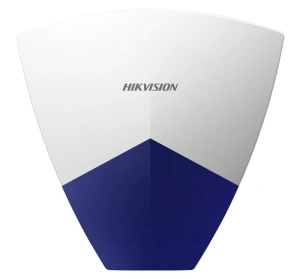 Sirene de exterior Hikvision DS-PS102X/BL, putere acustica@1 meter: 110 dBA, PGM/BELL port, 3 tipuri de alarma: alarma de incendiu, alarma de panica, alarma de efractie, culoare alba, led albastru, IP55, alimentare: 9 to 16VDC, dimensiuni: 221x215x51mm, g