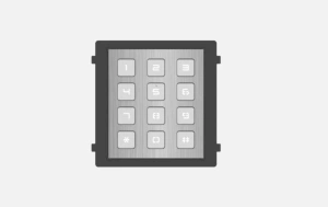 Modul de extensie videointerfon cu tastatura Hikvision DS-KD- KP/S;.permite formarea codului de apartament sau a codului de acces; montaj aplicat sau ingropat (accesoriile de montaj nu sunt incluse); iluminare pe timp de noapte; protectie: IP65, IK7; Dime