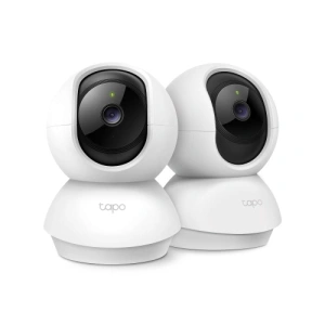 Pan/Tilt Home Security Wi-Fi Camera, 2-Pack SPEC: 2K (2304x1296), 2.4 GHz, Horizontal 360º FEATURE: Pan/Tilt, Smart AI Detection and Notifications (motion, people), Sound and Light Alarm, Remote Control, Two-Way Audio, Voice Control (Works with Google Ass
