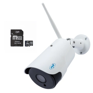 Pachet Camera supraveghere video PNI House IP52 2MP 1080P wireless cu IP + Card de memorie MicroSD PNI 128GB cu adaptor SD