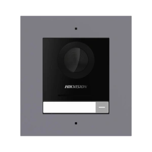 Post exterior modular videointerfon IP Hikvision DS-KD8003-IME1(B)/FL, montaj ingropat, 1 buton, 2000 de utilizatori, autentificare prin card, IP65, alimentare: 12 VDC, 500 mA, IEEE 802.3af, PoE, dimensiuni: 99.76 mm × 98 mm × 42.04 mm, greutate: 0.375kg, - Img 2
