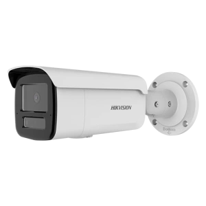 Camera de supraveghere IP Bullet 8MP Hikvision DS-2CD2T83G2- LIS2U/SL(2.8MM), lentila fixa 2.8mm, iluminare min: Color: 0.005 Lux @ (F1.6, AGC ON),B/W: 0 Lux cu IR 60m, microfon incorporat, difuzor incorporat, interfata audio: 1/1, alarma: 1/1, slot card