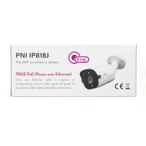 Camera supraveghere video PNI IP818J POE, bullet 8MP, black light, lentila 2.8mm, pentru exterior, a