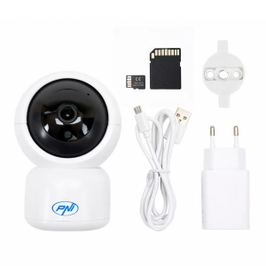 Pachet Camera supraveghere video PNI IP390T 1080P cu PTZ WiFi H264+Card de memorie MicroSD PNI 128GB