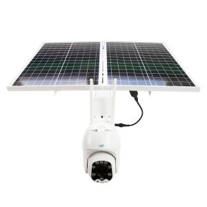 Pachet camera supraveghere video PNI IP60 live PTZ cu panou solar, 2MP, GSM 4G si Sticky Pad Drapel 