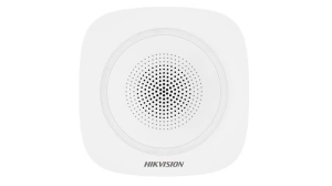 Sirena interior wireless AX PRO Hikvision DS-PS1-I-WE(B)-R(Red Indicator); 868MHz two-way Tri-X wireless technology, distanta comunicare RF: 1600m in camp deschis, nivel sonor: 90 la 110dB, 3 tipuri de sonerii de alarma: alarma la efractie, alarma la ince