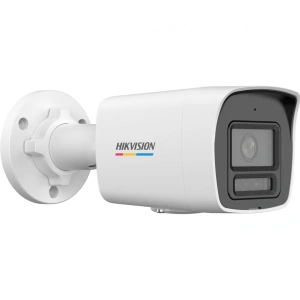 Cameră de supraveghere Hikvision IP Bullet 2 MP; Senzor: 1/2.8" Progressive Scan CMOS, lentilă fixă: 2.8 mm (unghi de vizualizare: 106°), tehnologie WDR: 120 dB WDR, ieșiri video: 1 RJ45 10M/100M, iluminator nocturn: Smart Hybrid Light (IR/Lumină Albă) pâ