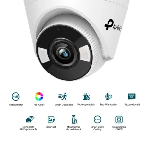 Camera IP Wi-Fi Turret TP-Link C440-W(4mm), 4MP, Lentila 4mm, IR+WL 30ml, rezolutie video 2304 × 1296, +/H.265/H.264+/H.264, - Img 2