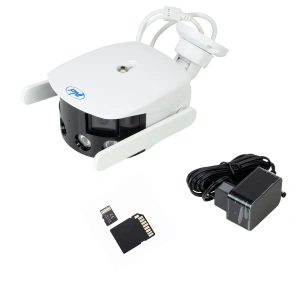 Pachet Camera supraveghere video PNI IP590, wireless, cu IP, Dual lens, 2 x 2MP + Card de memorie Mi