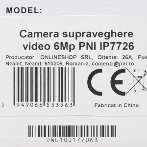 Camera supraveghere video PNI IP7726 6MP, 8 LED-uri BlackLight, lentila 4mm, 12V, pentru exterior, a