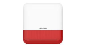Sirene de exterior wireless AXPRO Hikvision DS-PS1-E-WE(Red Indicator), frecventa de operare: 868 MHz, comunicare bidirectionala Tri-X wireless protocol, distanta de comunica RF: 1600metri, criptare: AES-128, 2 x tamper, Strobe light RED, nivel sonor: 110