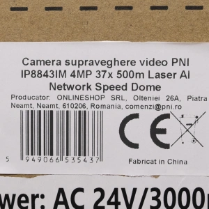 Camera supraveghere video PNI IP8843IM, Speed Dome, PTZ, 4MP, lentila 5.6-208mm, zoom optic 37x, fun
