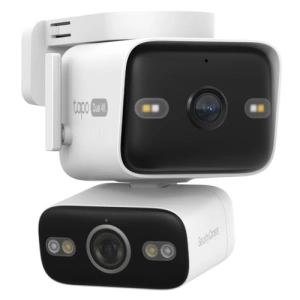 Outdoor Dual Lens Pan/Tilt Security Camera TP Link, Fixed Lens:1/2.7" CMOS Sensor, Pan-Tilt Lens:1/2.7" CMOS Sensor, Fixed Lens: 4K (3840 × 2160px), Pan & Tilt Lens: 4K (3840 × 2160px), frame rate 15 fps, 1× 100 Mbps RJ45 Port on Camera