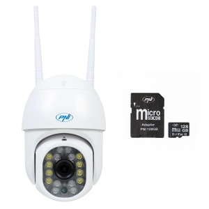 Pachet Camera supraveghere video wireless PNI IP440 WiFi, PTZ, 4MP si card de memorie MicroSD PNI 128GB inclus