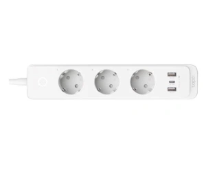 TP-Link SMART WI-FI SOCKET TAPO P300, Protocol: IEEE 802.11b/g/n, Bluetooth 4.2, 2.4 GHz, Cerințe de sistem, Android 5 sau mai recent, iOS 10 sau mai recent, Dimensiuni: 268*55*40mm, cablu de 1.5m, voltaj maxim: 2300W, 10A, 3 prize, 2 x USB.