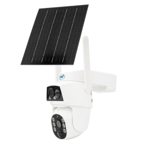 Camera supraveghere video PNI IP794 cu Wi-Fi, PTZ, dual lens 2MP + 2MP, panou solar 5.5W, acumulator