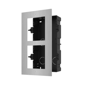 Panou frontal pentru 2 module de videointerfon modular Hikvision DS-KD- ACF2/S; permite conectarea a 2 module de interfon modular; montare incastrata; material otel inoxidabil; doza de plastic inclusa; dimensiuni:236mm x 124mm x 4mm;
