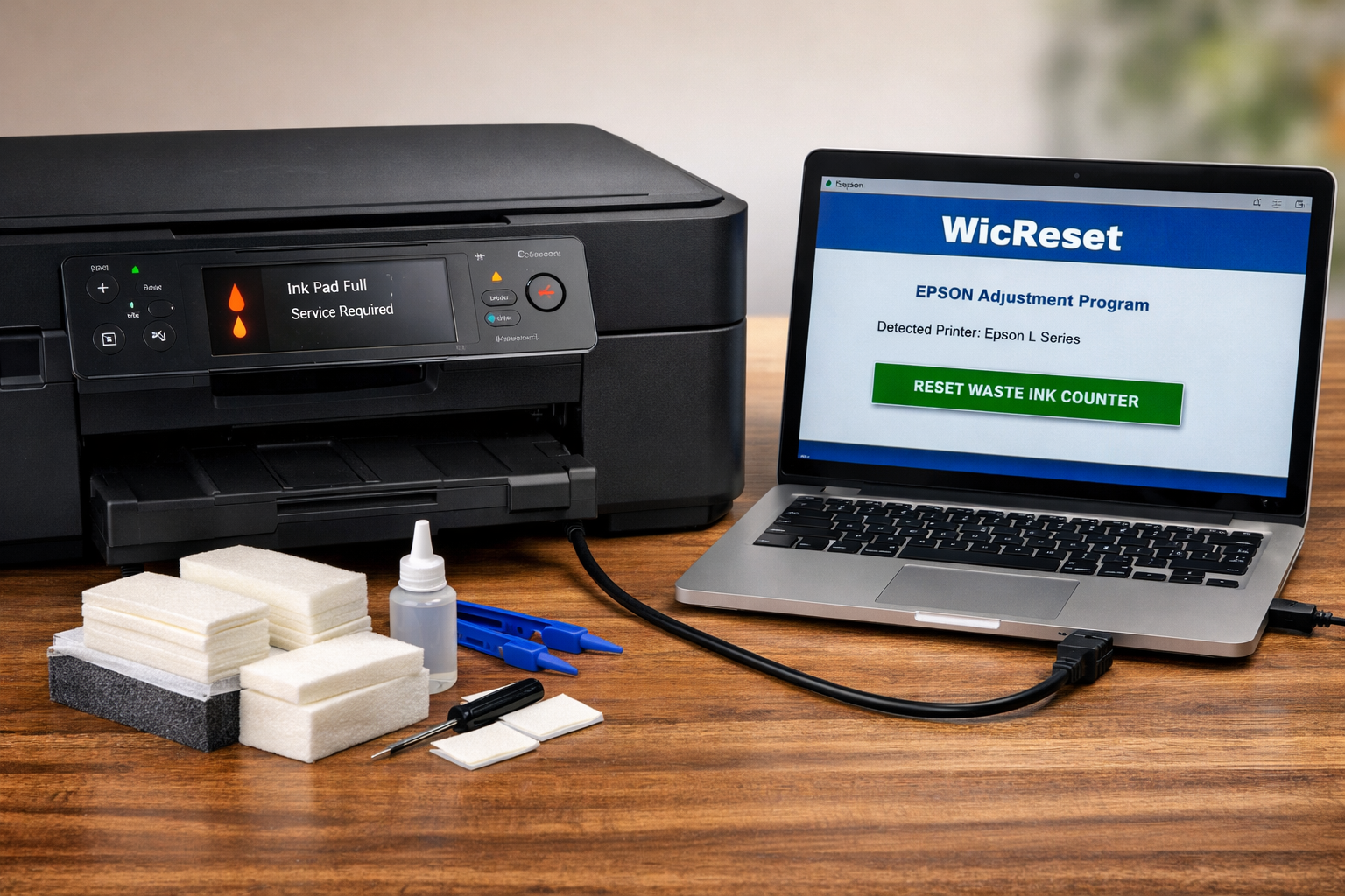Resetare Epson WicReset si Inlocuire Bureti – Ghid Complet pentru Eroarea Ink Pad Full