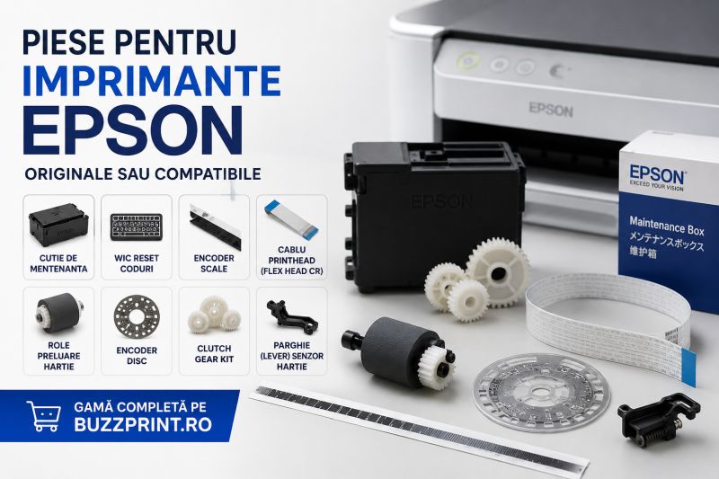 Piese pentru imprimante Epson disponibile pe BuzzPrint.ro – componente originale si compatibile pentru reparatii