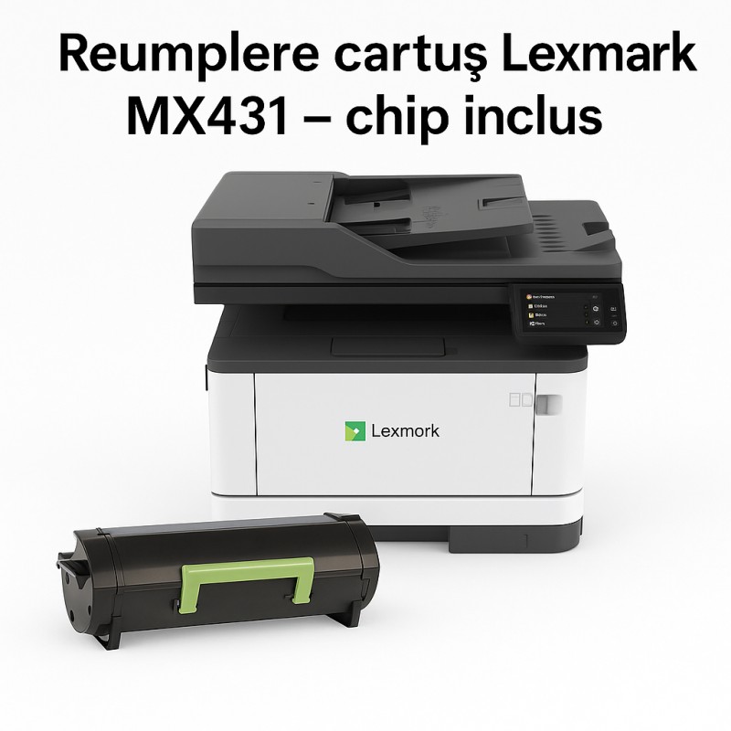 Reumplere cartus Lexmark MX431 – chip inclus