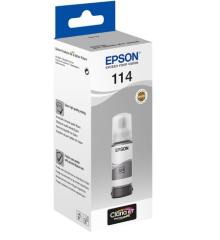 Cerneala refill Epson Originala 114 C13T07B540 Grey 70ml - Img 2
