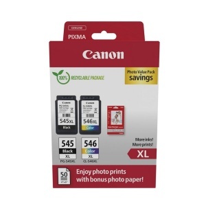 Pachet cartuse originale Canon PG-545XL + CL-546XL + hartie foto - Photo Paper Ink Pack