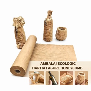 Hartie tip Fagure Honeycomb 80 g/mp – Rola 30 cm x 50 m, Ambalaj Ecologic din Hartie Kraft - Img 3