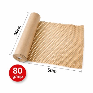 Hartie tip Fagure Honeycomb 80 g/mp – Rola 30 cm x 50 m, Ambalaj Ecologic din Hartie Kraft