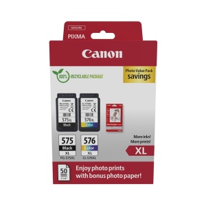 Pachet cartuse originale Canon PG-575XL + CL-576XL + hartie foto